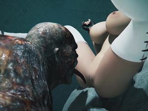 Оборотень трахает красивую самку в разных позах