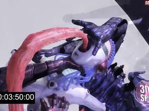 Космонавт перевоплотился в женщину-робота и трахнулся с монстрами